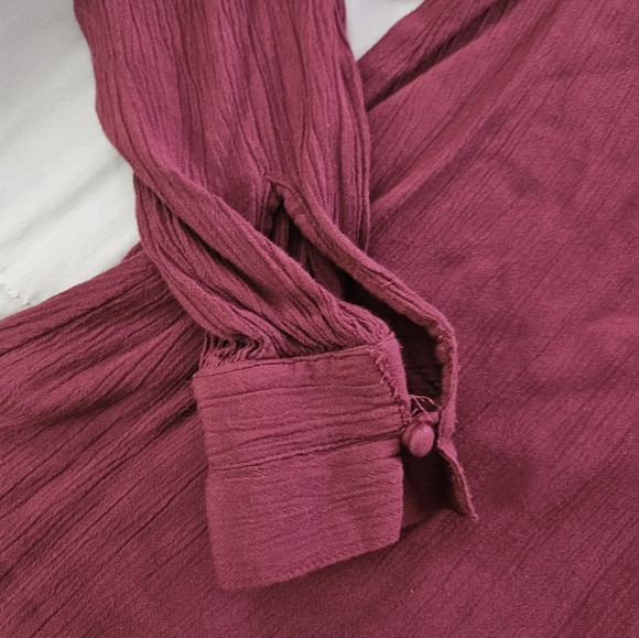 Vintage America Women's Burgundy Embroidered Top Size L - Picture 5 of 5